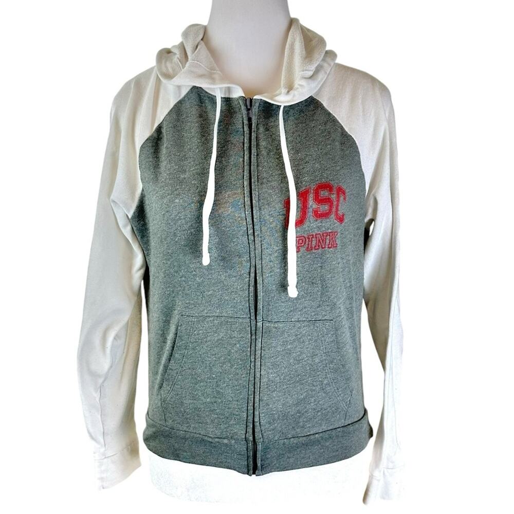 Pink Victoria's Secret USC Trojans Hoodie XS Full Zip 5th & Ocean